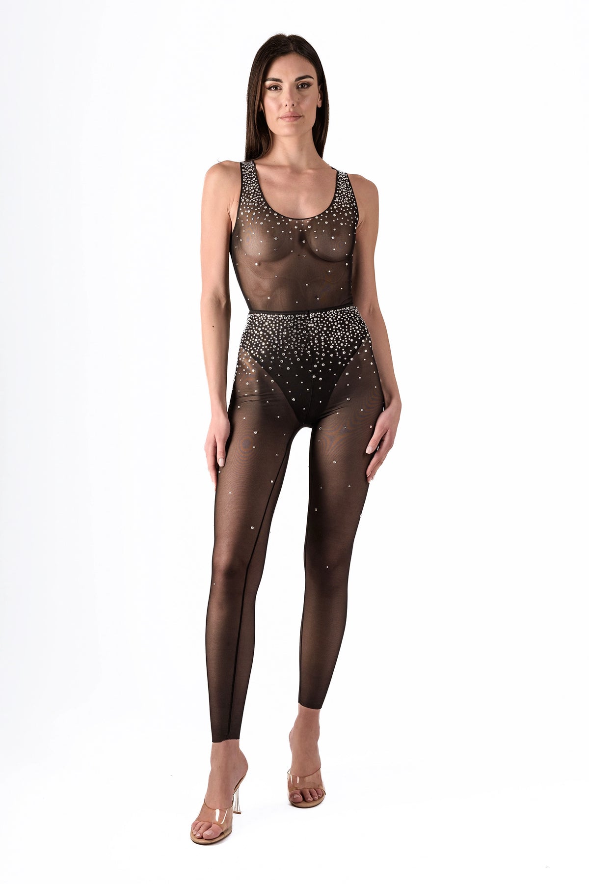 Body débardeur avec strass Swarovski et legging taille haute avec strass Swarovski