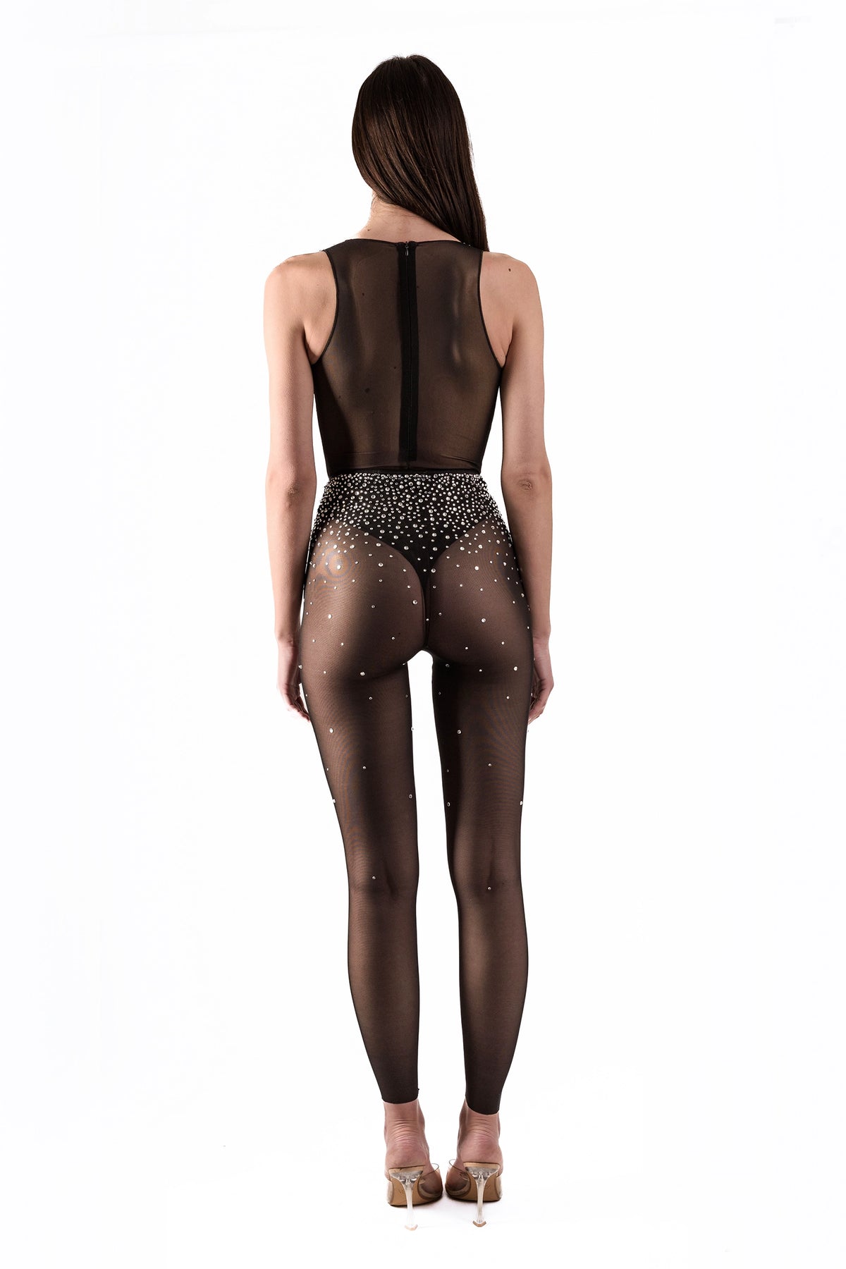 Body débardeur avec strass Swarovski et legging taille haute avec strass Swarovski