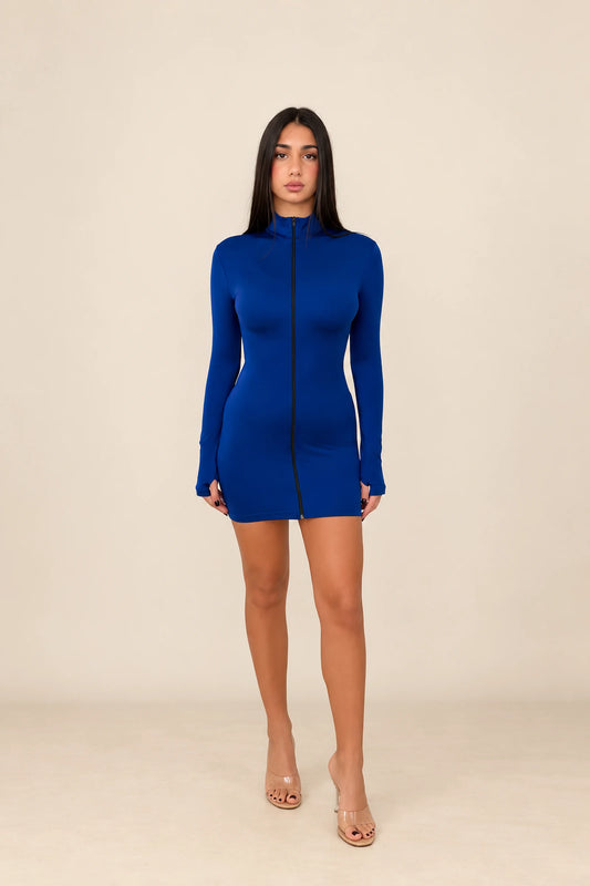 Ginevra abito blu fronte - studio